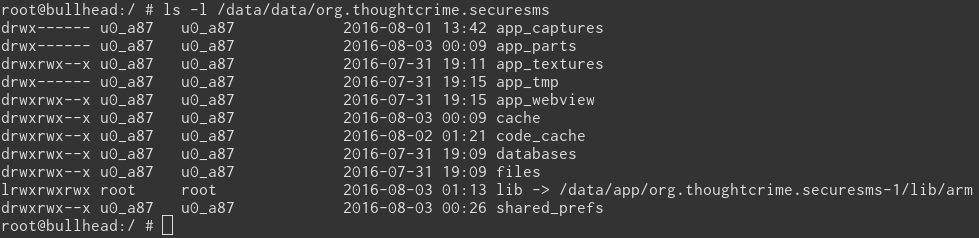 ls -l Ausgabe Signal